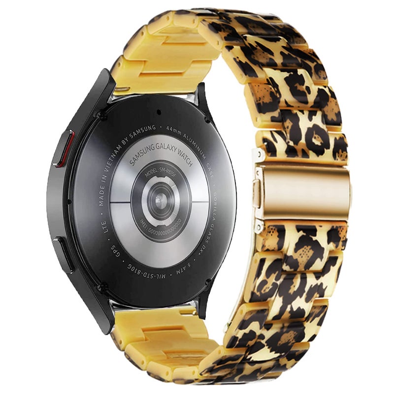 DEALELE Bands Compatible with Samsung Galaxy Watch 7 / FE / 6/6 Classic / 5/5 Pro / 4/4 Classic / 3 41mm / Huawei GT3 42mm, 20mm Colorful Resin Replacement Strap for Women Men (Leopard) - Image 2